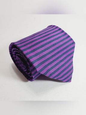 Brooks Brothers Purple Stripe Pattern Men's Silk Neck Tie 55x4"